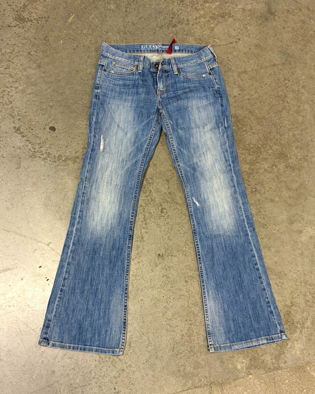 Vintage GUESS Jeans Daredevil Sz 28 Flare Bootcut Low Rise Distressed Y2K Denim Vintage GUESS Jeans Daredevil Sz 28 Flare Bootcut Low Rise Distressed Y2K Denim