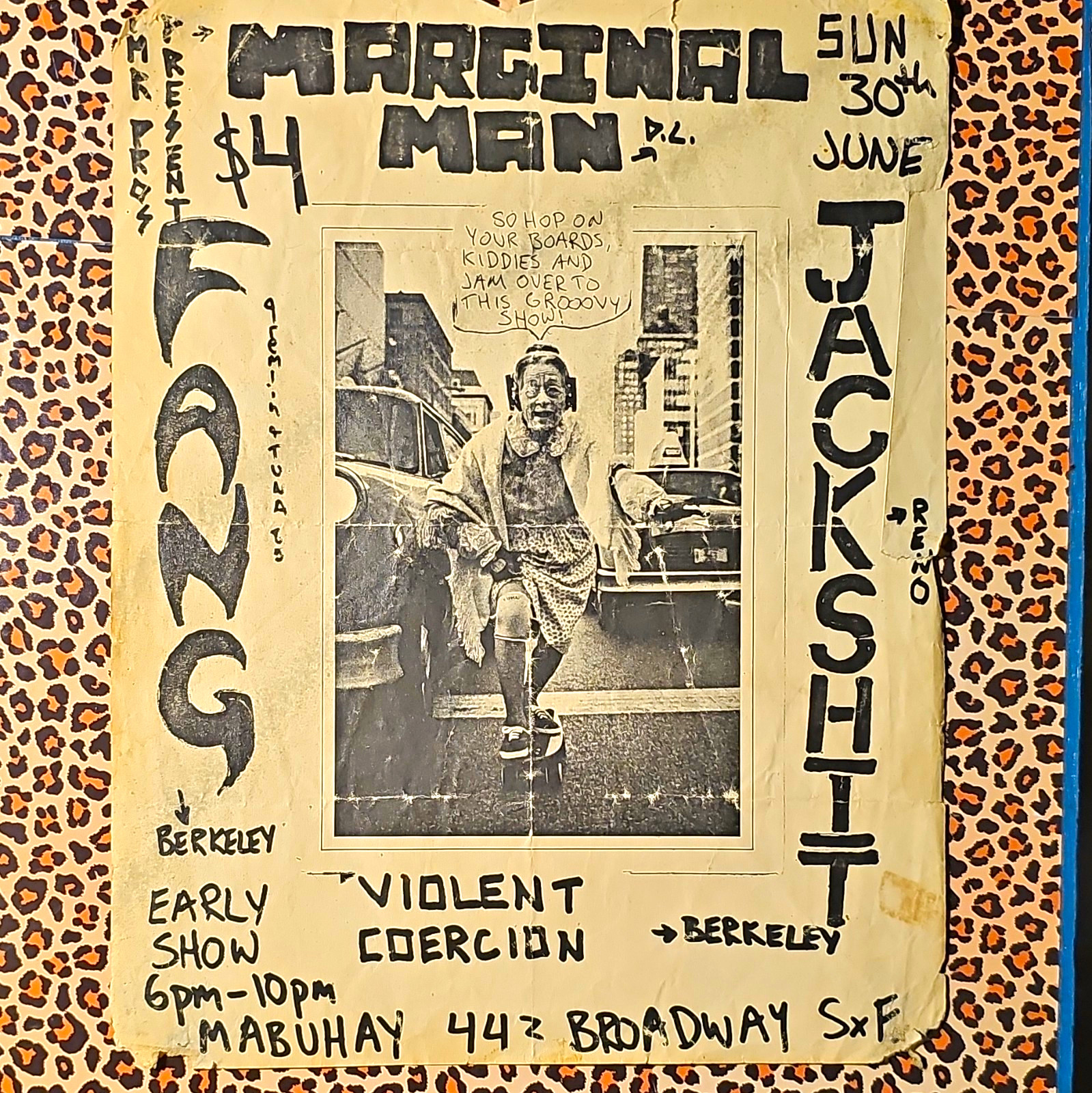 Marginal Man Fangs Jackshit Concert Flyer Poster June 30 Mabuhay SF Broadway