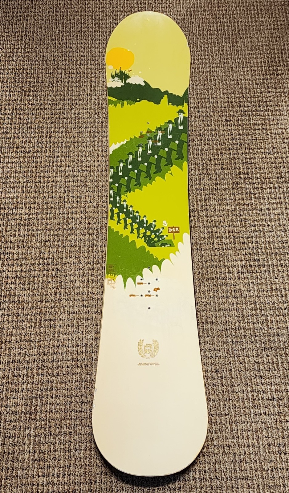 Burton UNINC 158 cm Snowboard Green White Used Rare READ Burton UNINC 158 cm Snowboard Green White Used Rare READ