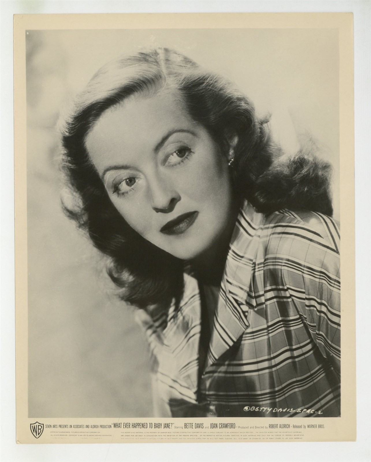 Betty Davis Portrait 1962 Original WB Studio Photo Betty Bettie Baby Jane J15477 Betty Davis Portrait 1962 Original WB Studio Photo Betty Bettie Baby Jane J15477