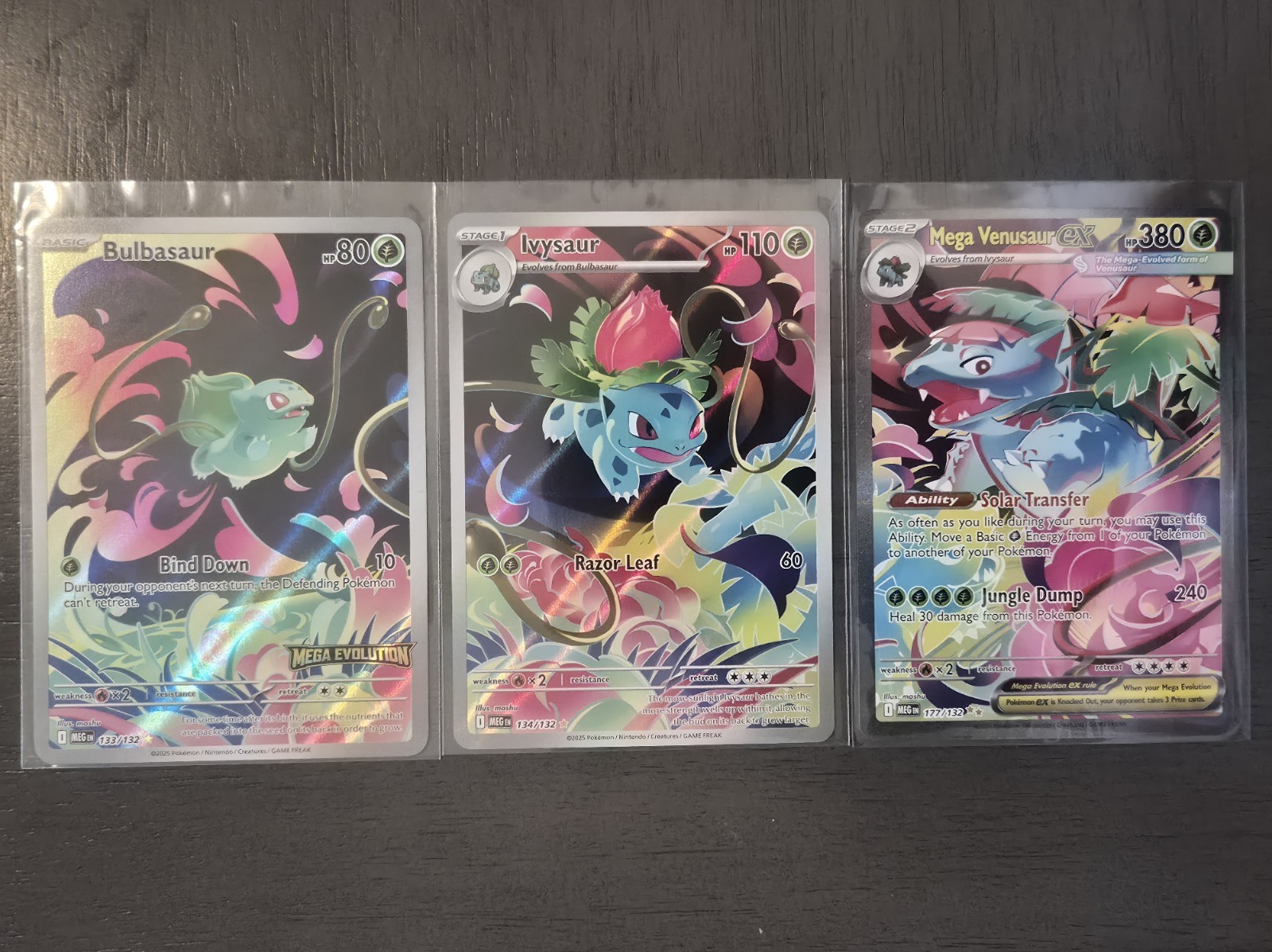 Pokemon Venusaur Evolution Line Full Set Bulbasaur Ivysaur Mega Venusaur EX 177 Pokemon Venusaur Evolution Line Full Set Bulbasaur Ivysaur Mega Venusaur EX 177