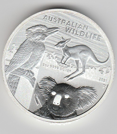 2021-P Australia $2 coin (Australian Wildlife) 2 oz .9999 Silver from Perth Mint 2021-P Australia $2 coin (Australian Wildlife) 2 oz .9999 Silver from Perth Mint