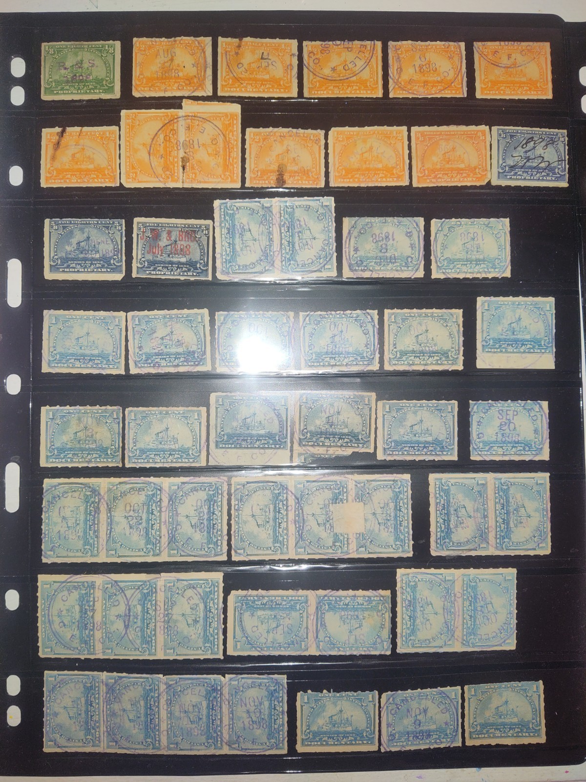 1898 series of battleship stamps full collection lot