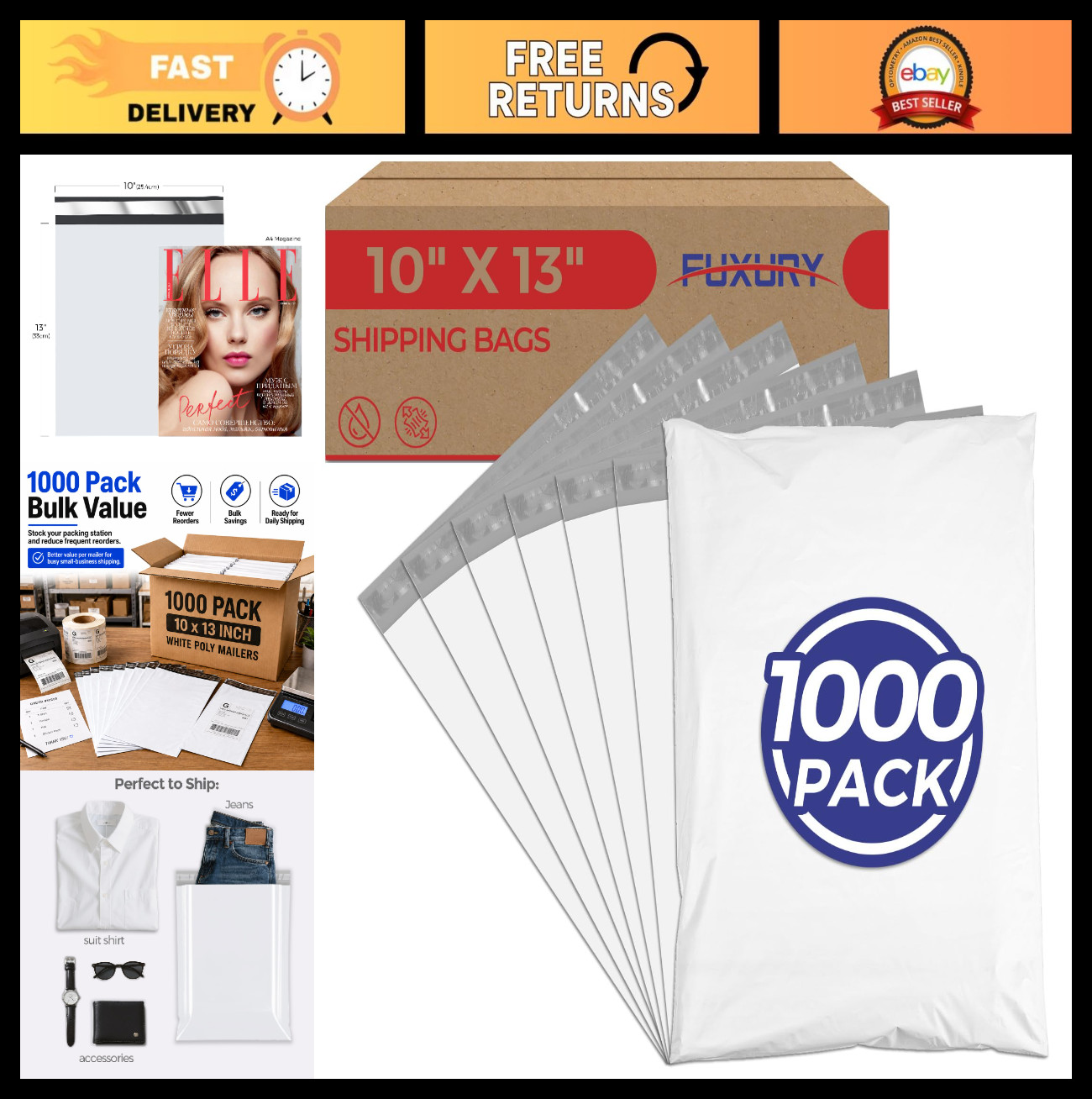 Bulk 1000 Pack Poly Mailers 10x13\ Bulk 1000 Pack Poly Mailers 10x13\
