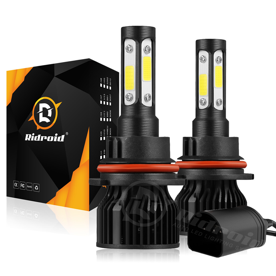 2x 9007/HB5 LED Headlight Bulbs Kit 6500K White High Low Beam Light Super Bright