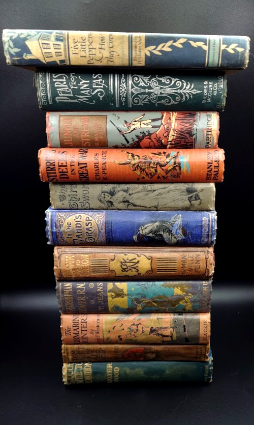 Lot 11 Antique Adventure Books Horatio Alger Fenn Henty 1890s-1920s Hardcover
