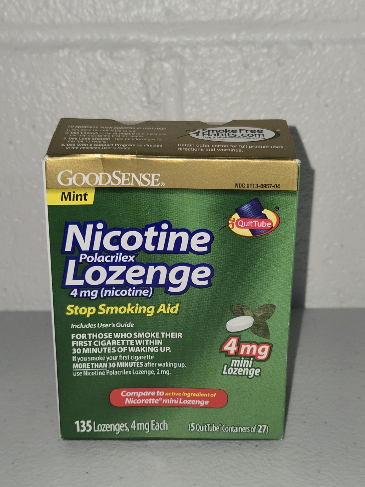 New GoodSense Nicotine Polacrilex Lozenge, 4mg 135 Count Expires 02/2027