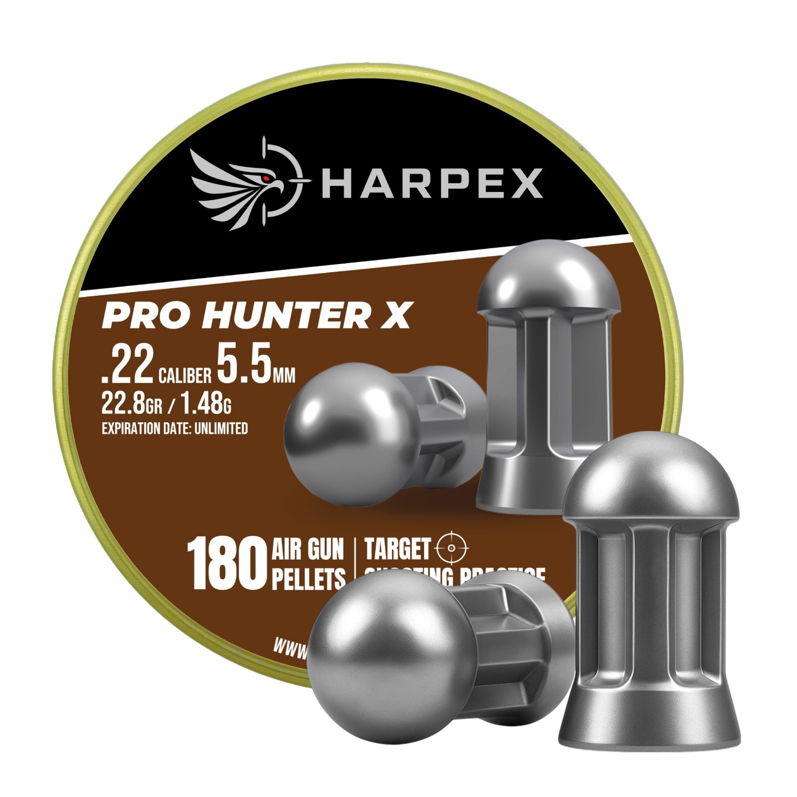 Harpex Pro Hunter X .22 (5.5mm) Cal Airgun pellets - Domed Impact Lead 22.8gr Harpex Pro Hunter X .22 (5.5mm) Cal Airgun pellets - Domed Impact Lead 22.8gr