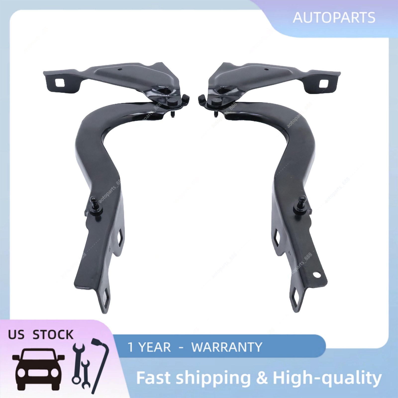Front Hood Hinge Set Left Right Side For Jeep Cherokee 2019-2023 Front Hood Hinge Set Left Right Side For Jeep Cherokee 2019-2023