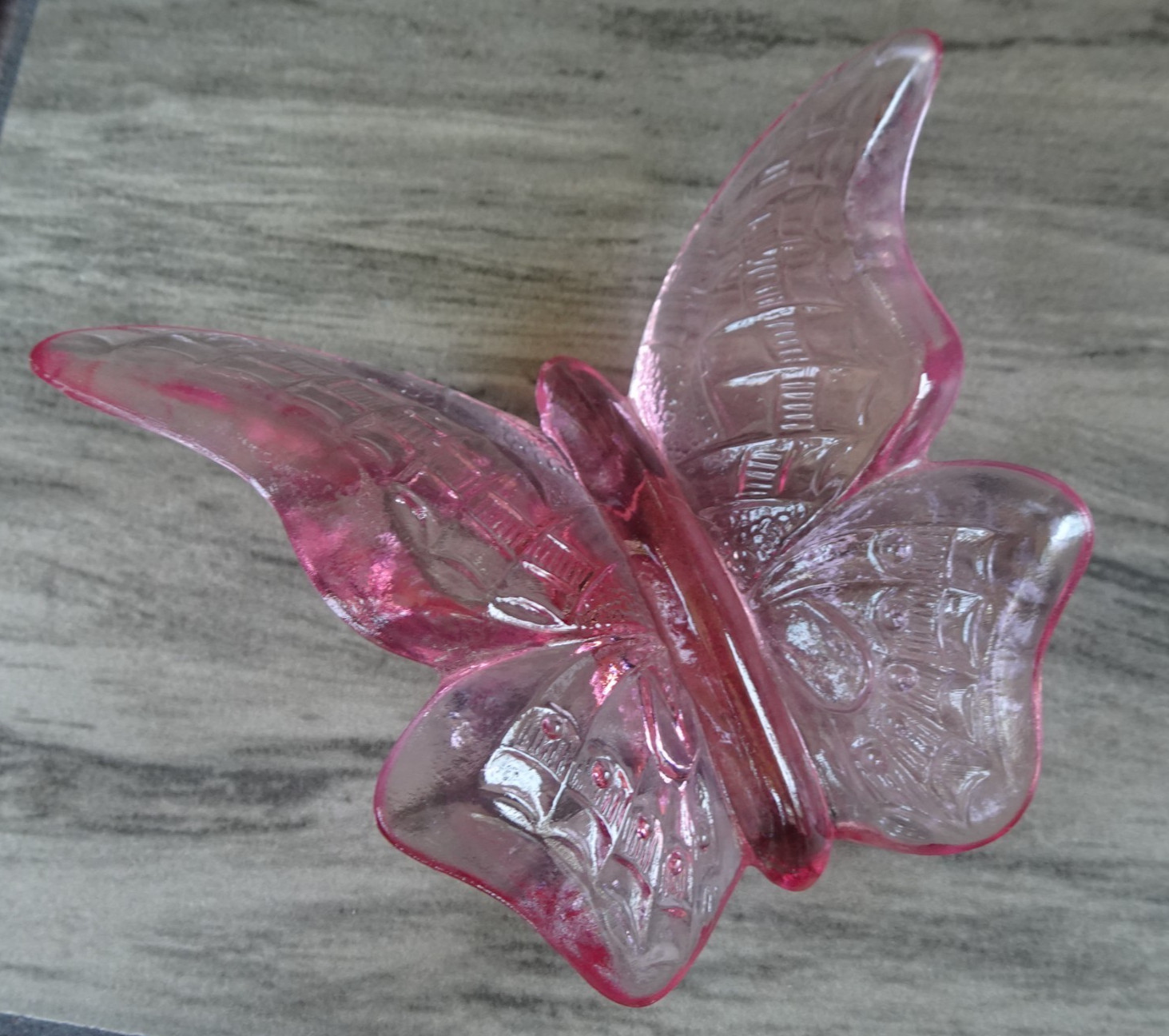 Vintage Fenton Art Glass Dusty Rose Pink Butterfly Figurine