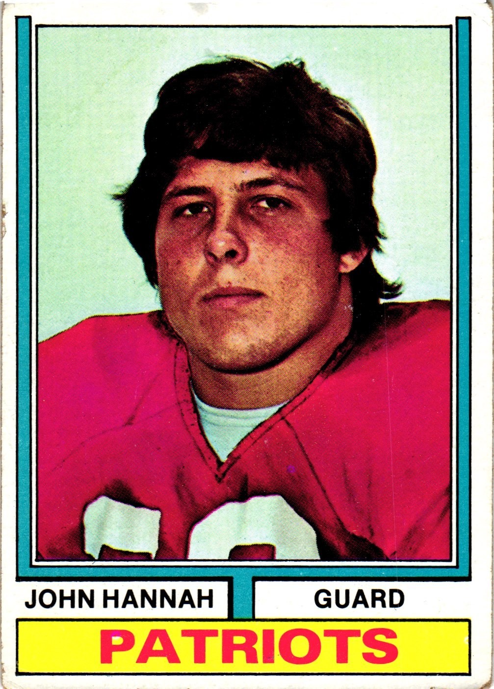 1974 Topps John Hannah #383 RC New England Patriots MP