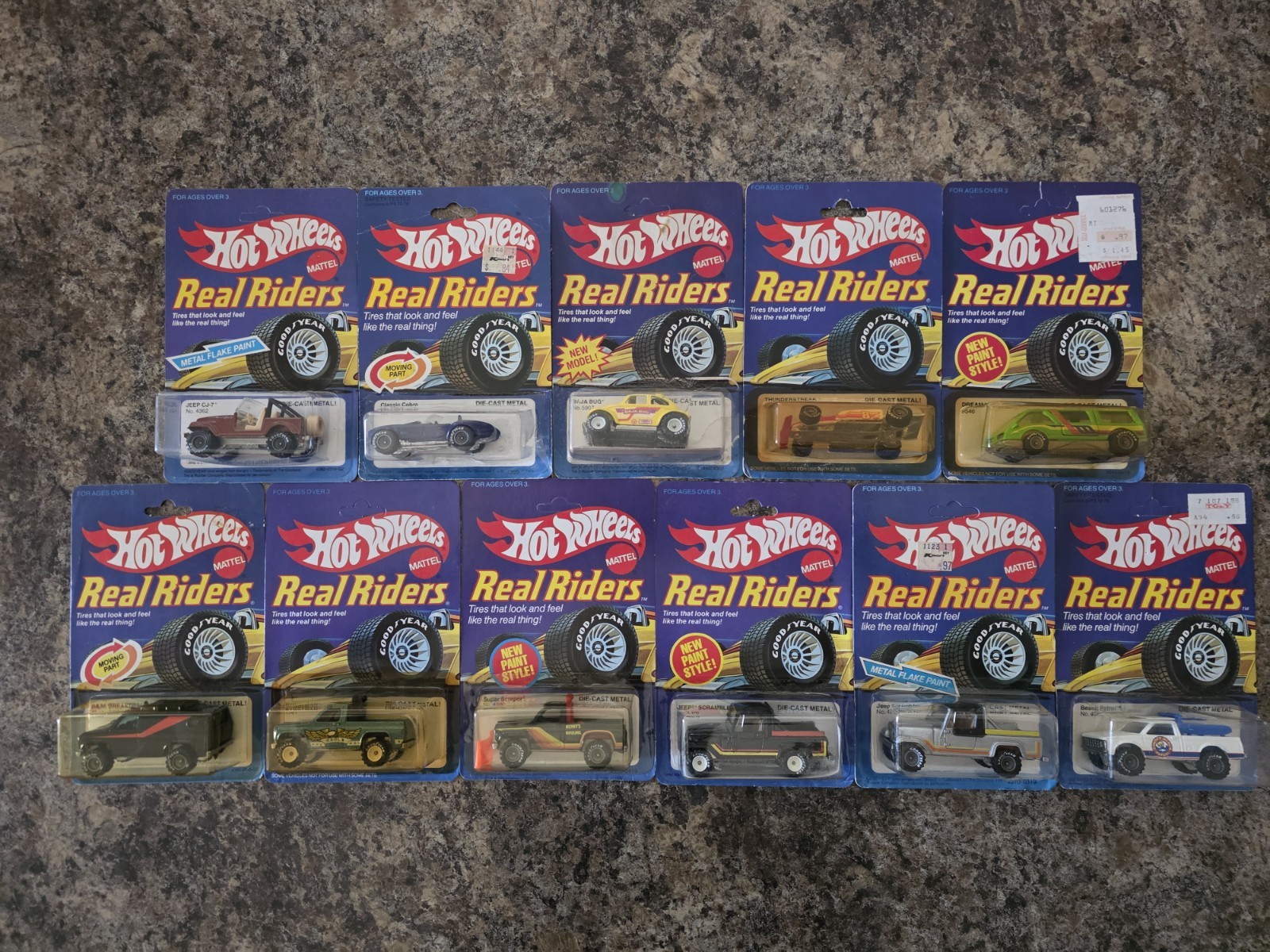 Lot Of 11 Hot Wheels Vintage Real Riders 1982 1983 Jeep Cobra Baja 