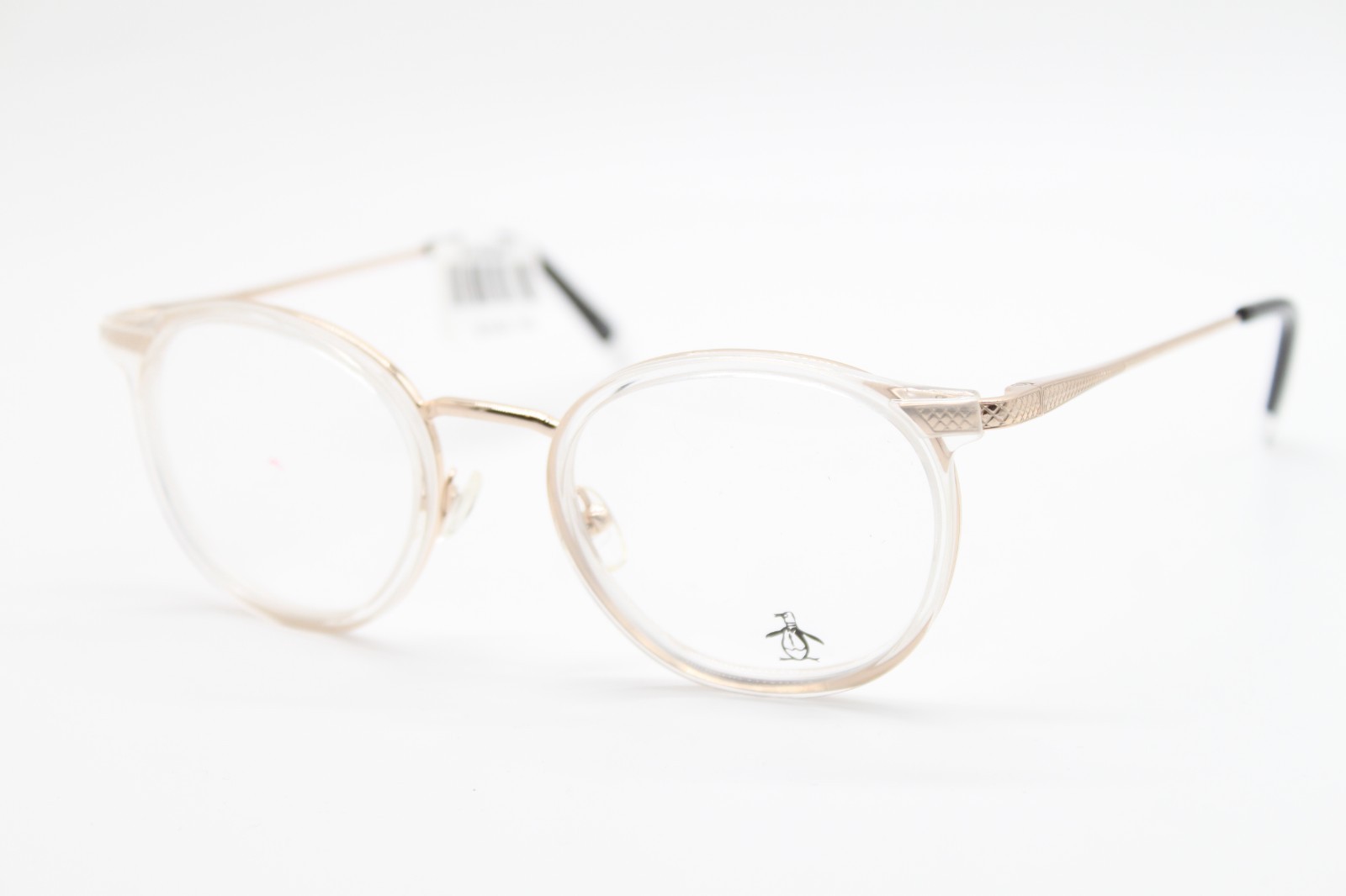 NEW PENGUIN THE JUSTIN YG GOLD BLACK CLEAR AUTHENTIC EYEGLASSES 49-21