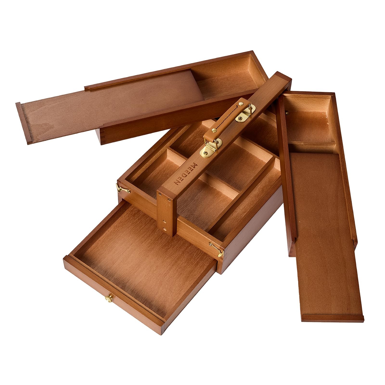 MEEDEN Wooden Tool Storage Box: Portable Beech Wood Art Supplies Organizer | ...