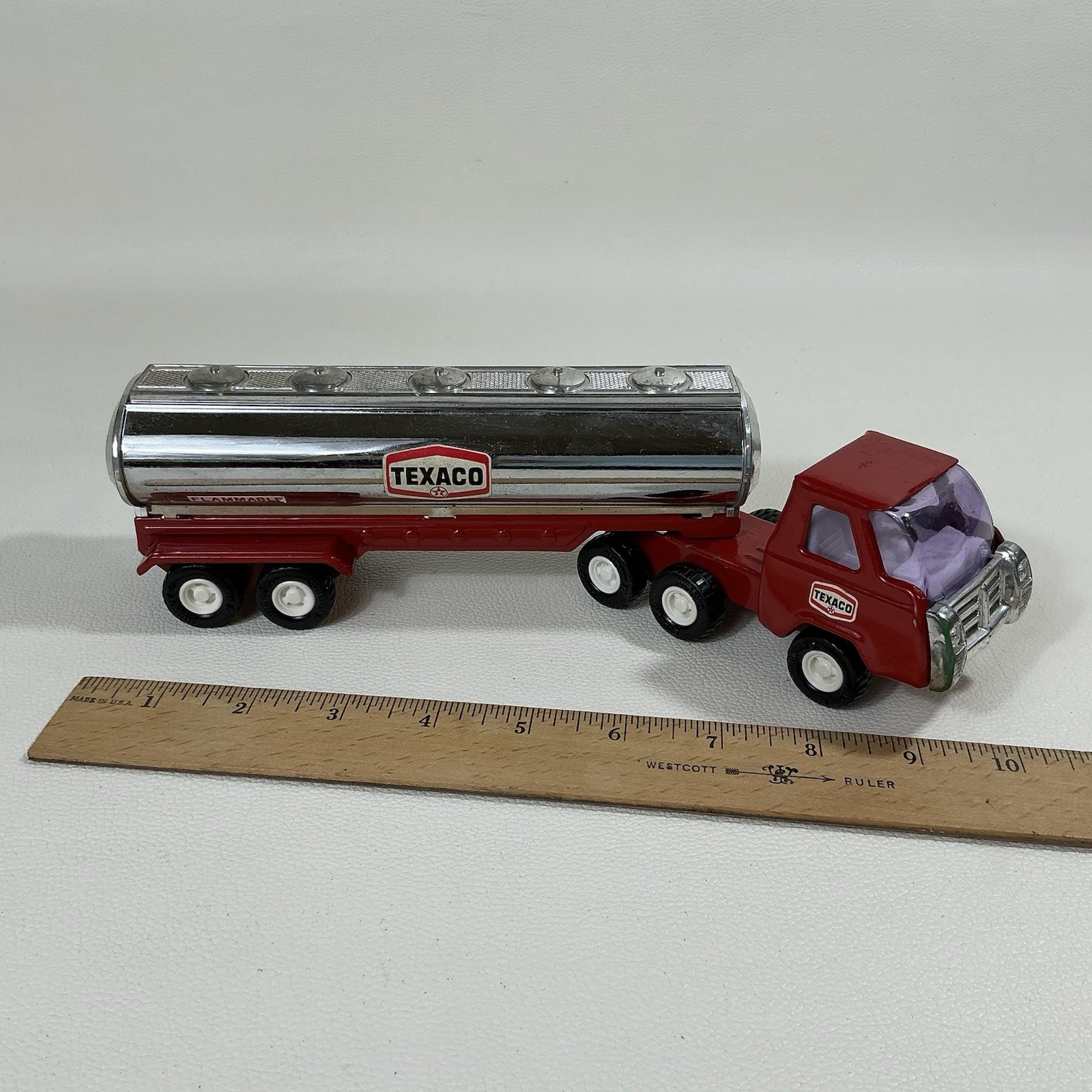 VTG Buddy L Texaco Truck Gas Tanker Cab Rare 1970s Tin Plastic No Box EUC