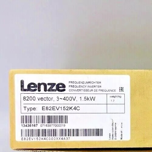 Brand new unopened Lenze E82ev152k4c E82ev751k4c frequency inverter DHL/Fedex