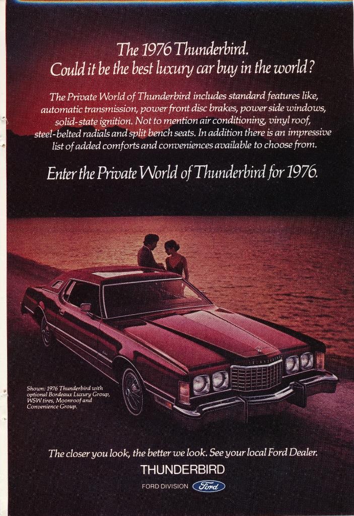 Magazine Ad - 1976 - Ford Thunderbird - red