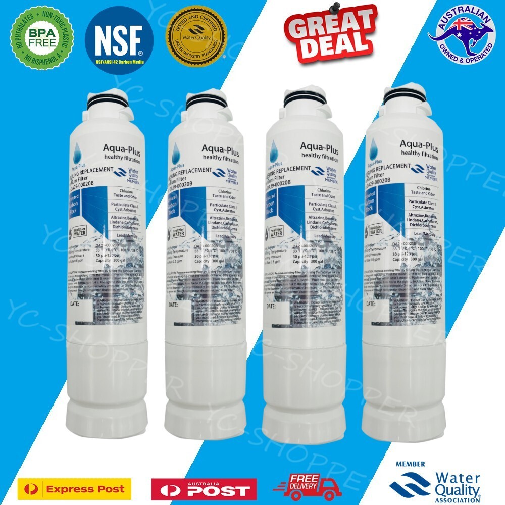 4 X Samsung Fridge Filter for SRF717CDBLS, SRF719DLS, SRF924DLS