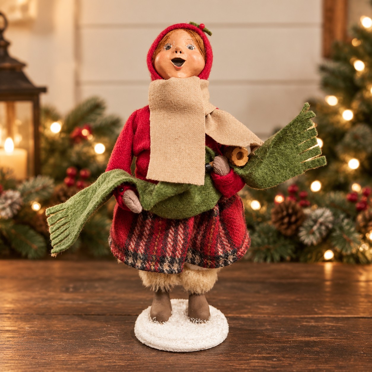 Byers The Carolers 2006 Laughing Girl With Corncob Pipe Signed - Christmas VTG