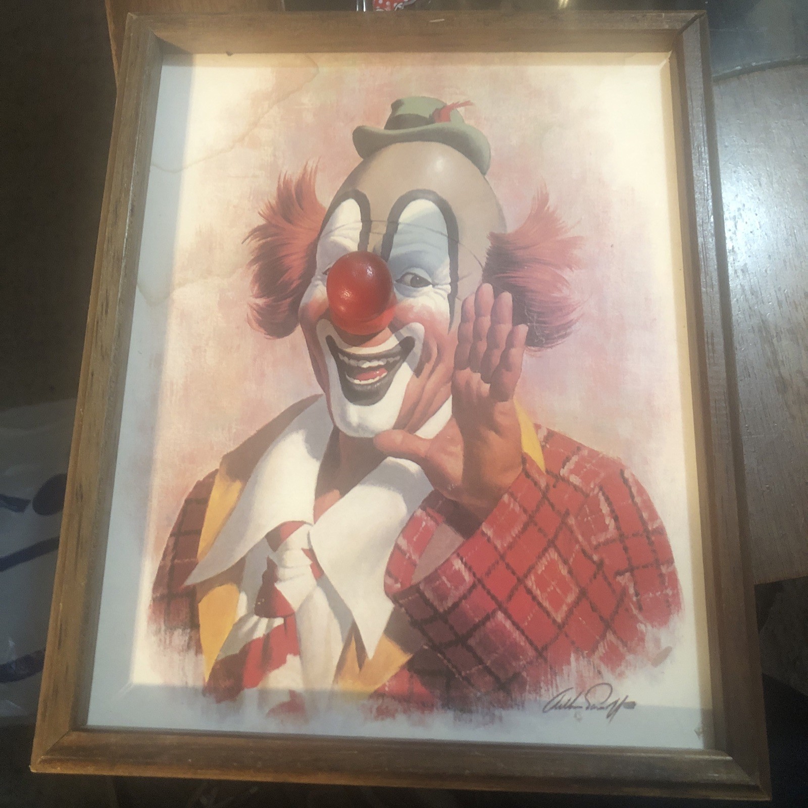 VTG 1979 Arthur Sarnoff Art Print  RINGO THE CLOWN Circus Framed Musical