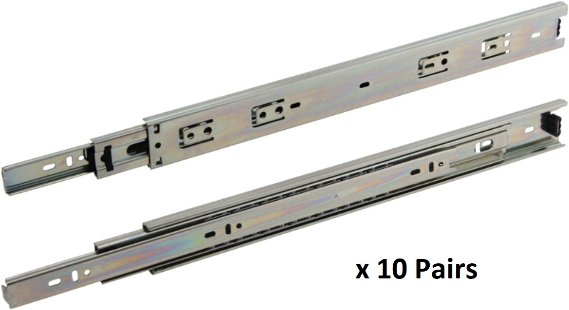 10 Pair- Full Extension 100 lb capacity Ball Bearing Drawer Slide 10