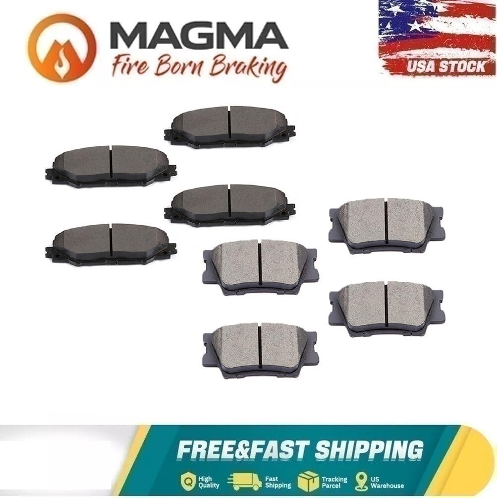 For 2006 - 2014 2015 2016 2017 2018 Toyota Rav4 Front + Rear Magma Brake Pads