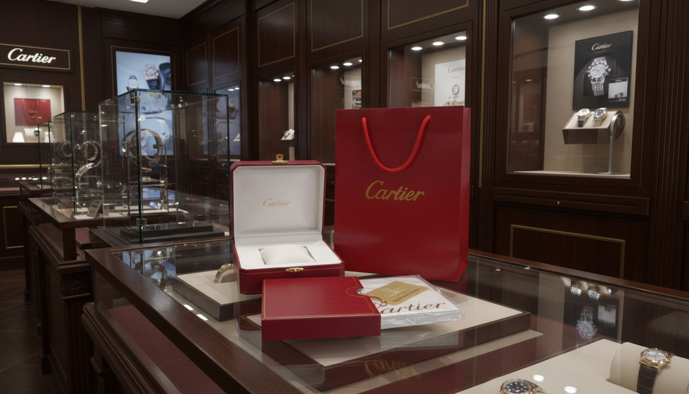 Authentic Cartier Watch Box Set Box Only w/ Manual Certificate Seal Preowned