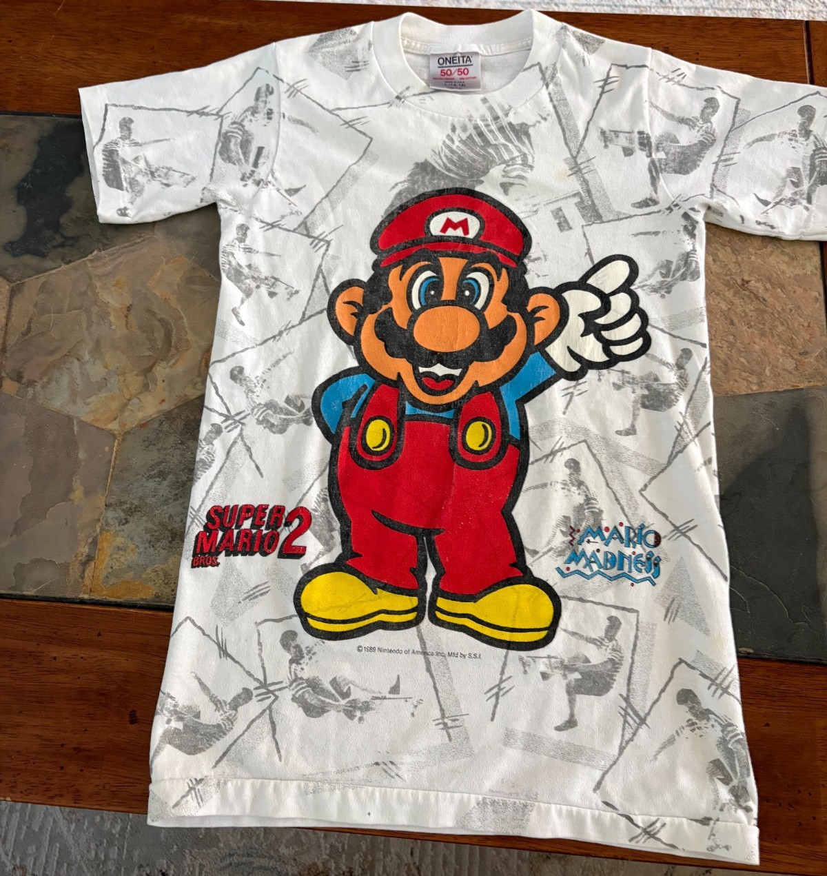 Super Mario Bros 2 Rare Vintage 1989 Skateboard T-Shirt Youth L 14-16 Oneita
