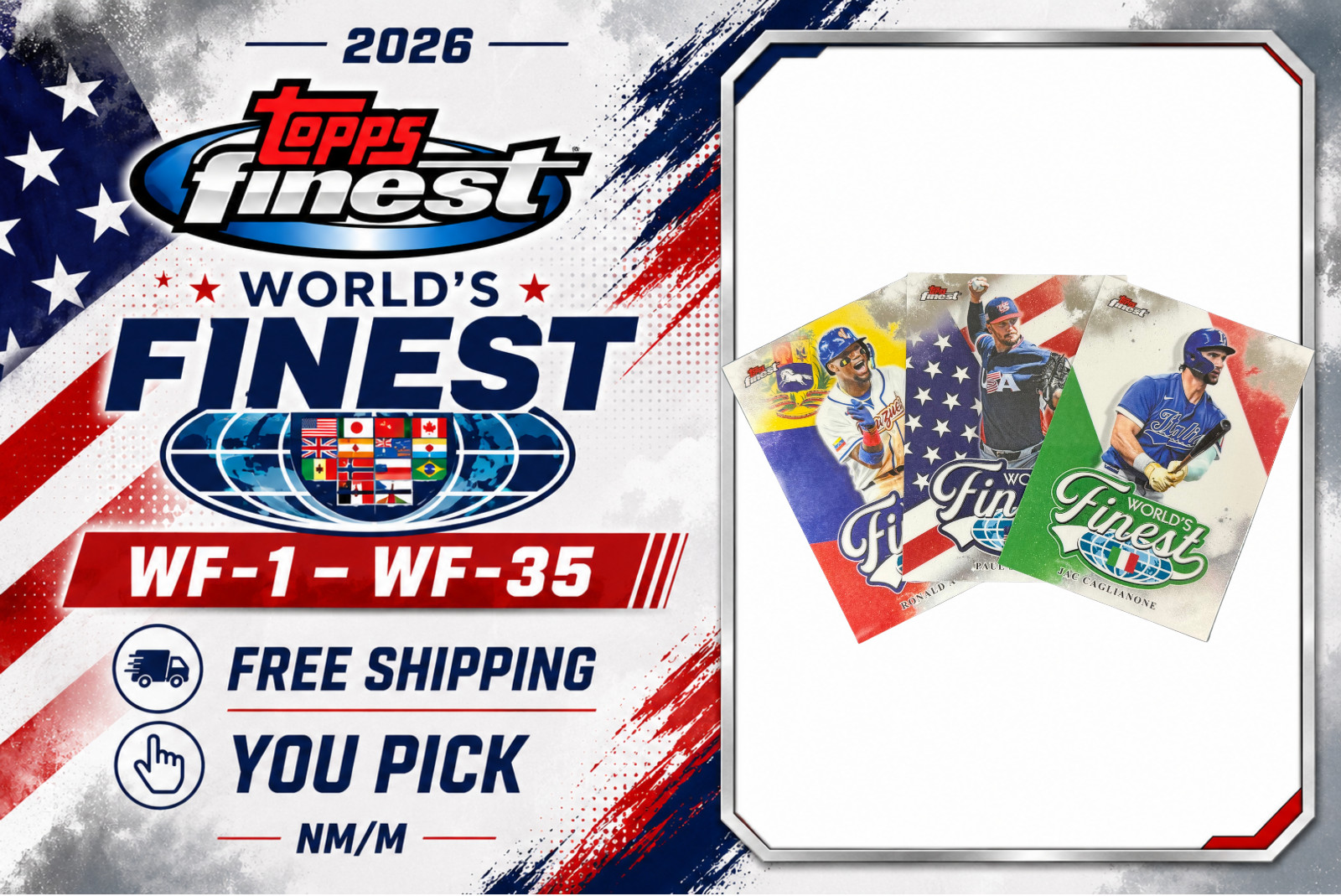 2026 Topps Finest Baseball • World\'s Finest WF-1–WF-35 Insert • YOU PICK • NM/M