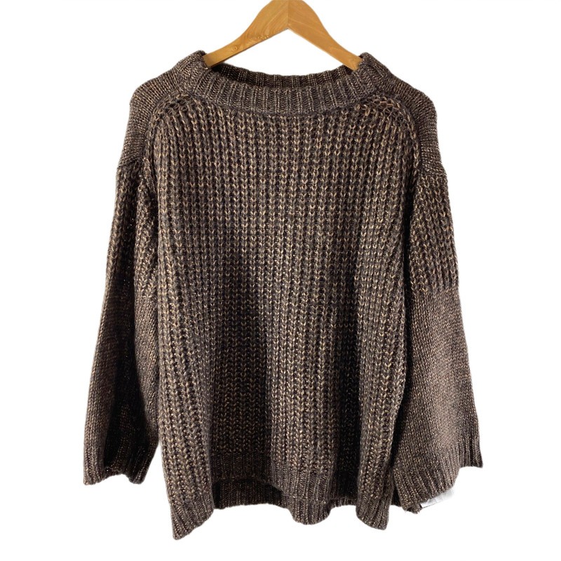 Pas de calais knitted turtleneck sweater, loosely knitted, with glittery yar...