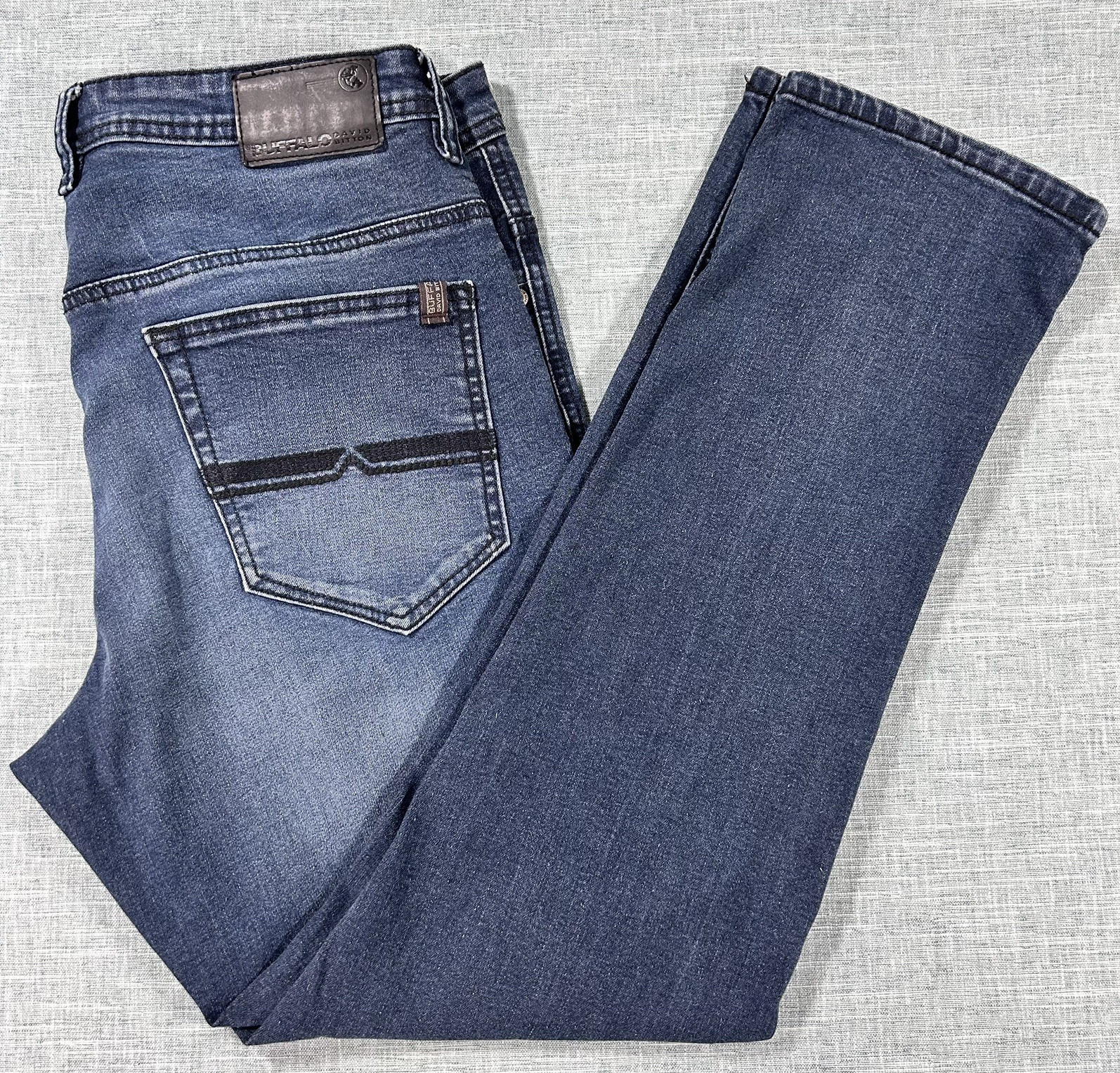 Buffalo David Bitton Jeans Mens 36x30 Straight Stretch Dark Fade Denim Pants