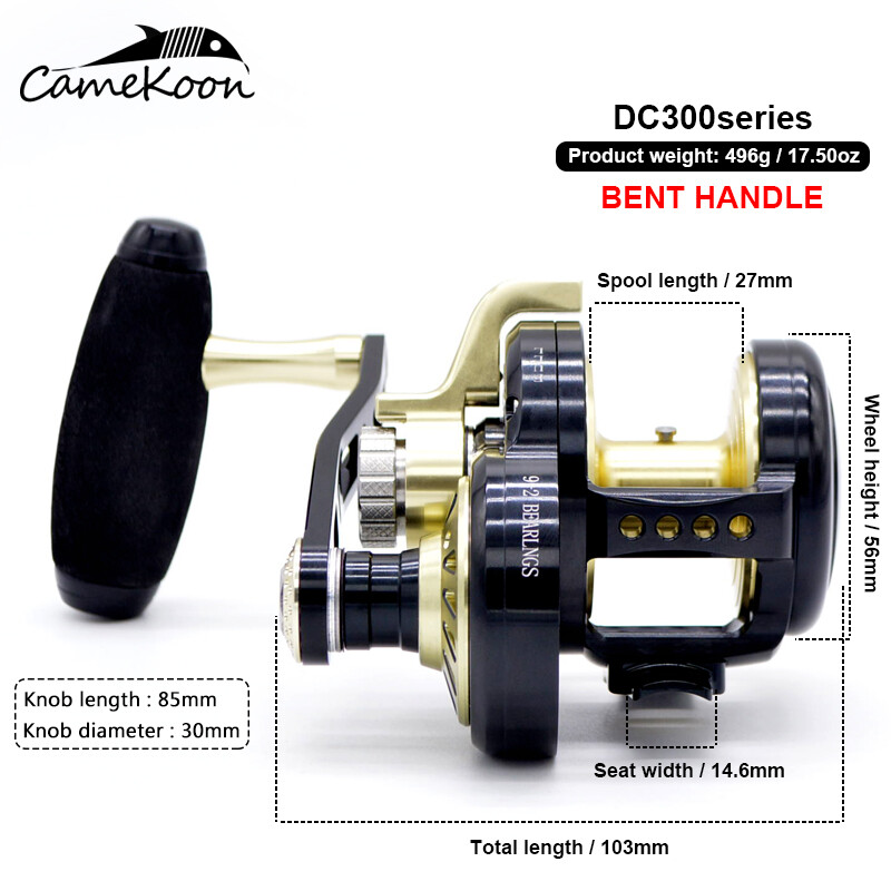 CAMEKOON Overhead Saltwater Big-Game Surf Fishing 70 LBS Lever Drag Jigging Reel