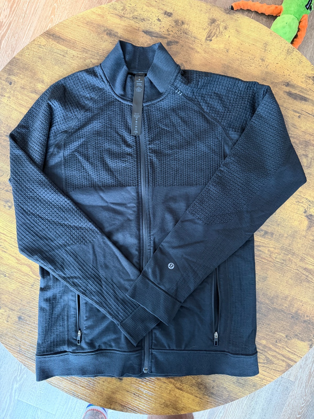 Lululemon Men\'s Textured Fleece Full Zip Jacket Black Size M