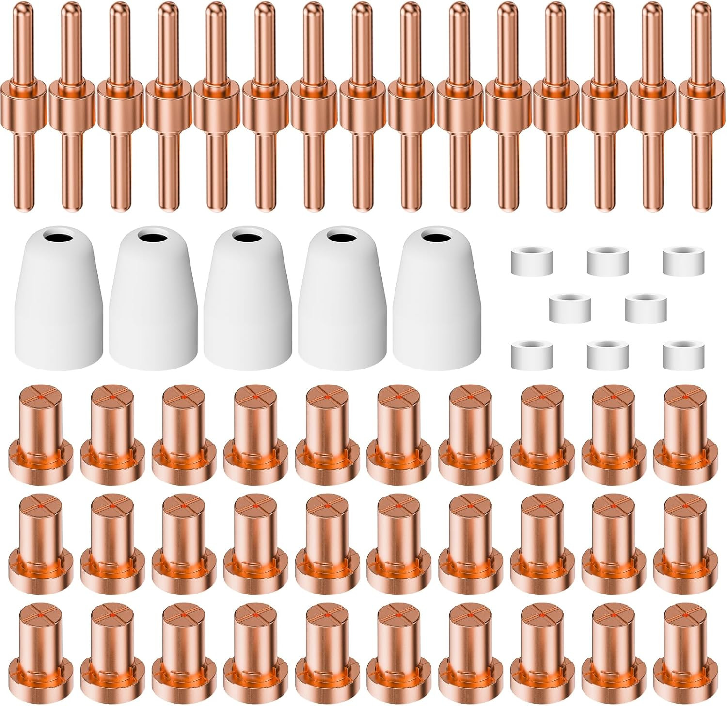 60 Piece Plasma Cutter Consumables Kit PT31 Tips Nozzles Electrodes Shield Cups