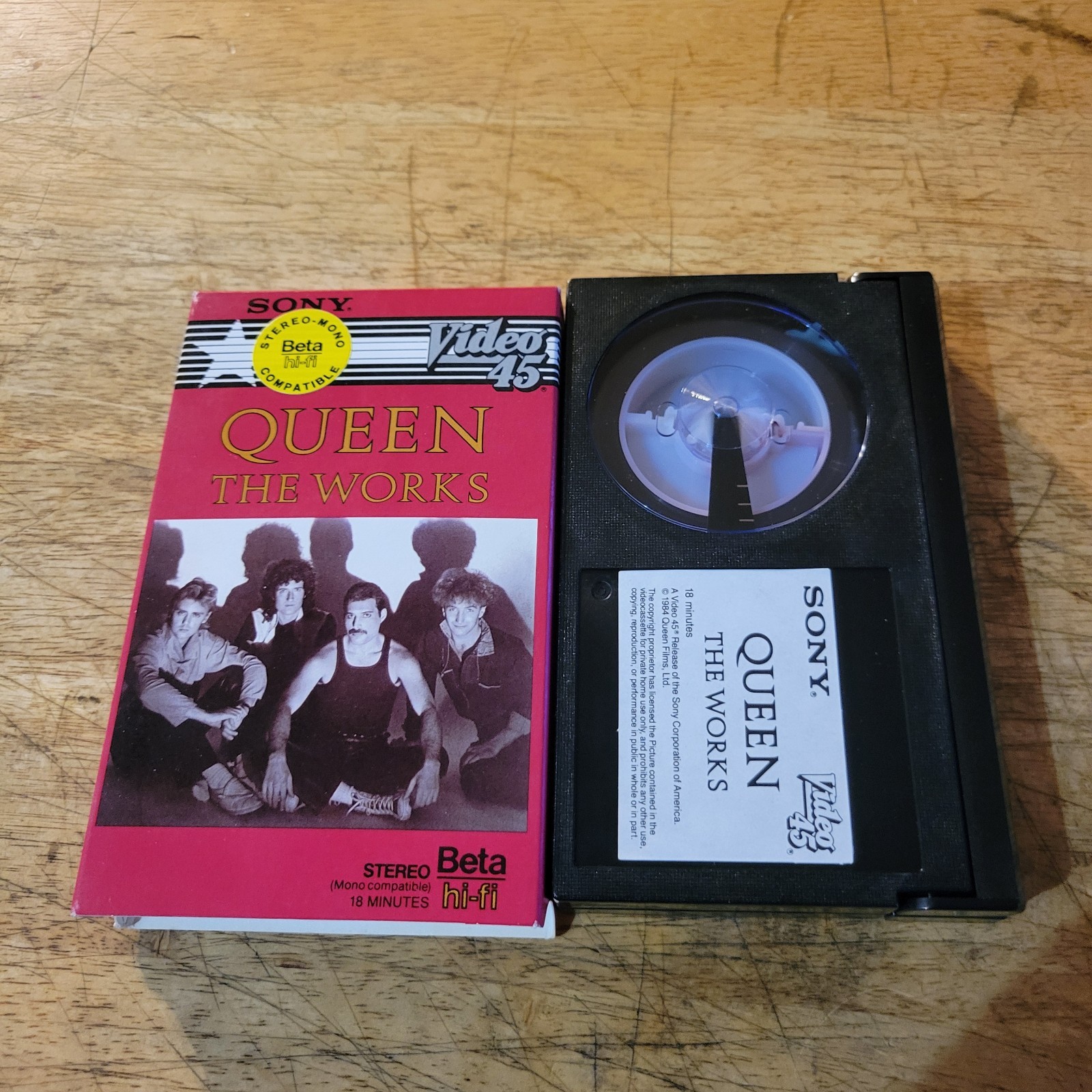 1984 BETA TAPE QUEEN FREDDIE MERCURY THE WORKS HI-FI VIDEO 45 SINGLES RADIO GAGA