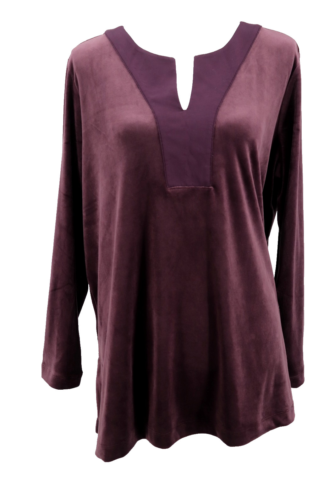 J Jill Pure Jill Velour Top Women Size XL Purple Long Sleeve Pullover Casual New