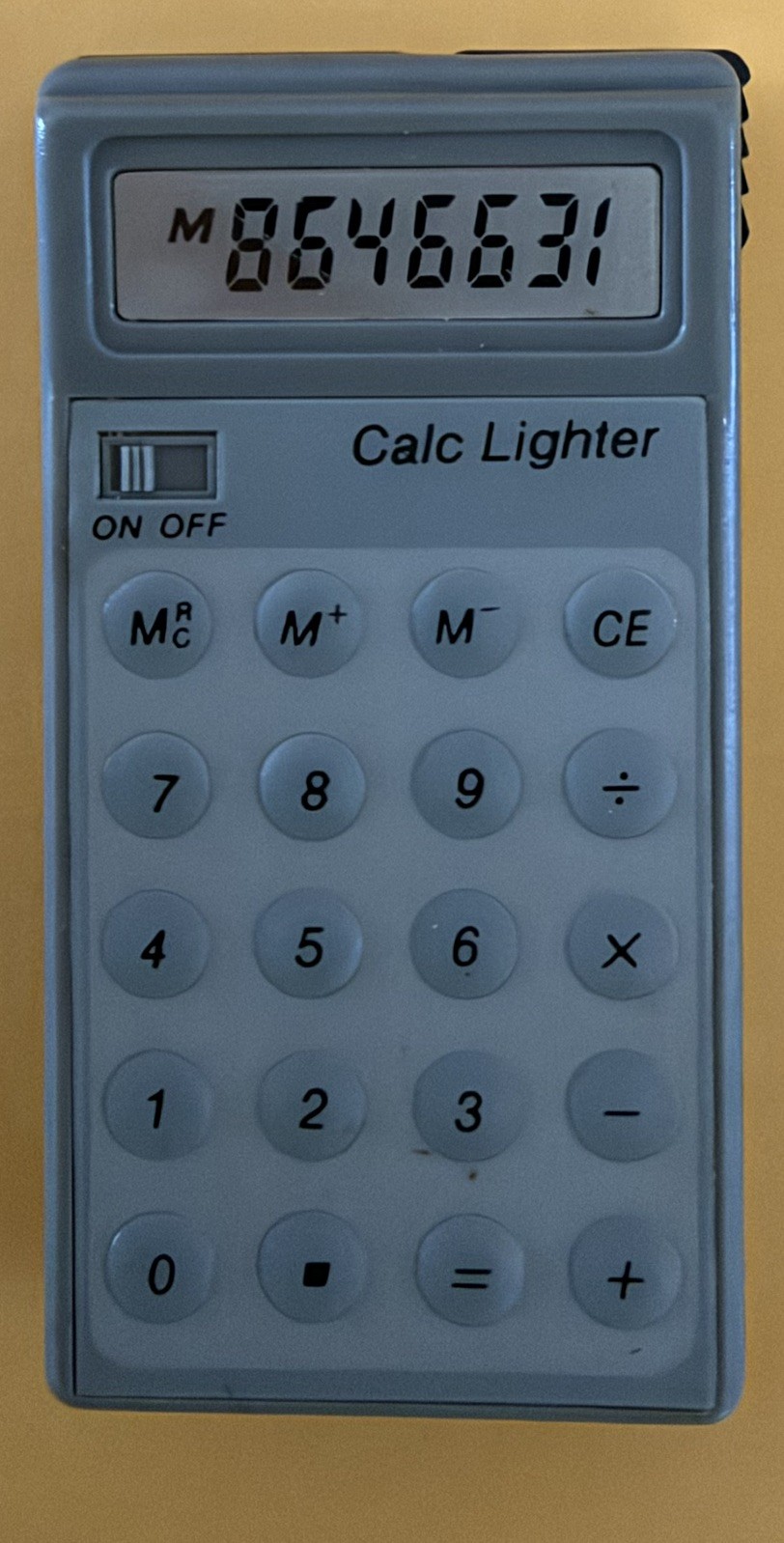 NEW Vintage 1980’s Gray Calculator Electronic Lighter. READ DESCRIPTION