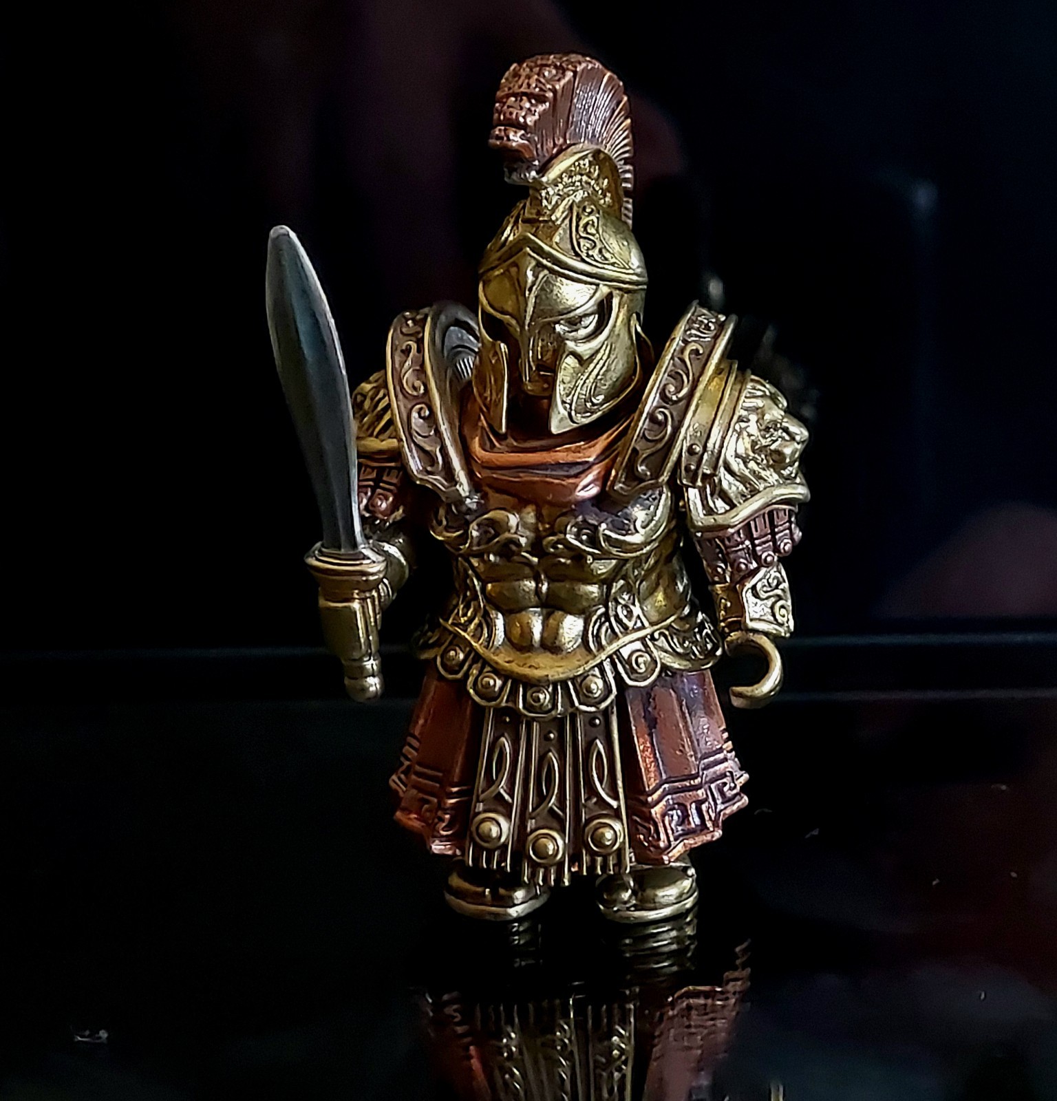 Mini Metal Magnetic Spartan Warrior Cool Desktop Ornament, Metal Lego