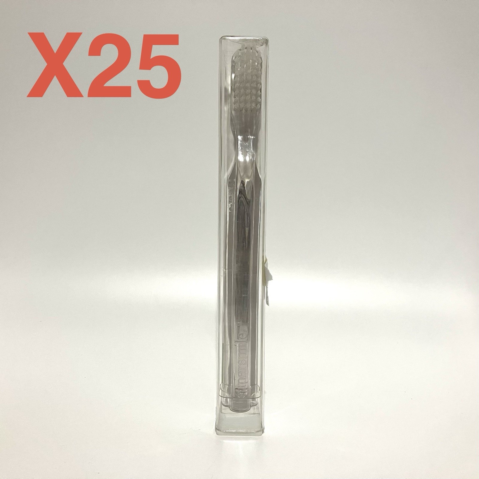 LOT 25 Supersmile 45° Ergonomic Toothbrush Crystal Clear Soft New Sealed Pack