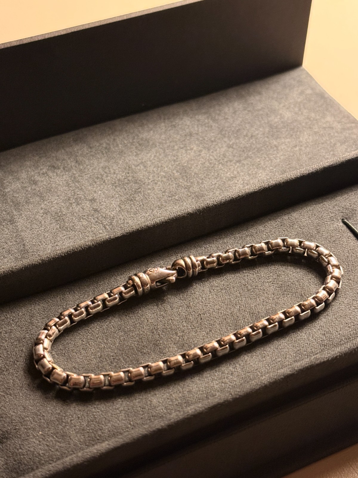 Men\'s David Yurman Large Box Chain Bracelet in Sterling Silver, 5mm