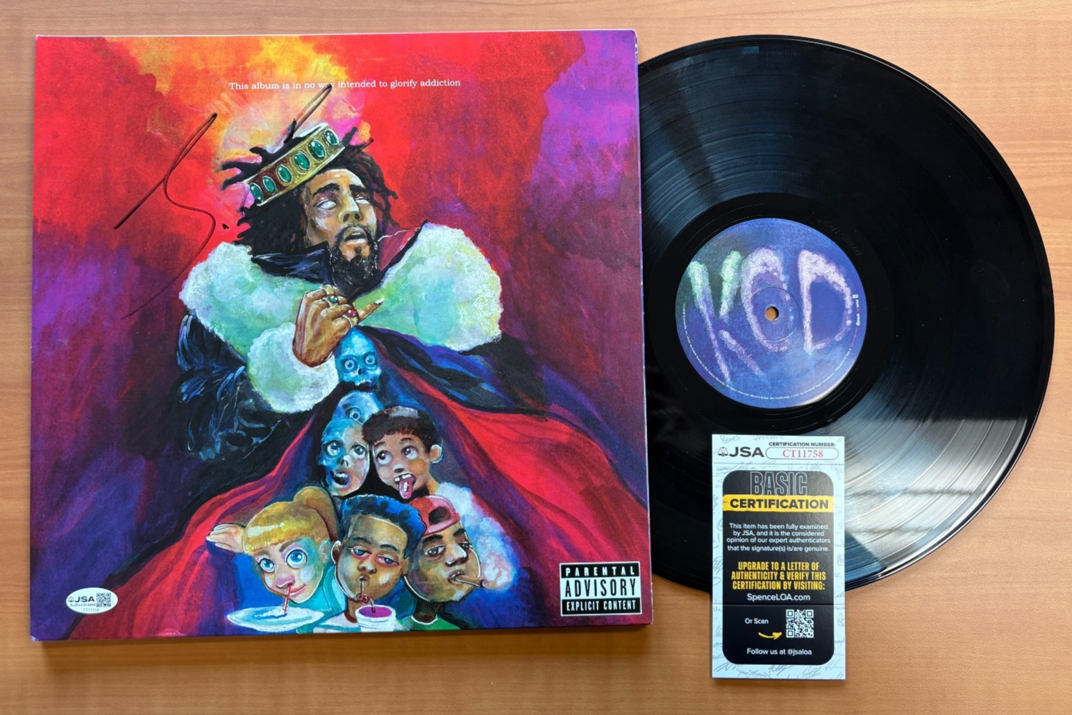 J. Cole Signed Autographed KOD Vinyl LP with JSA COA Authentication
