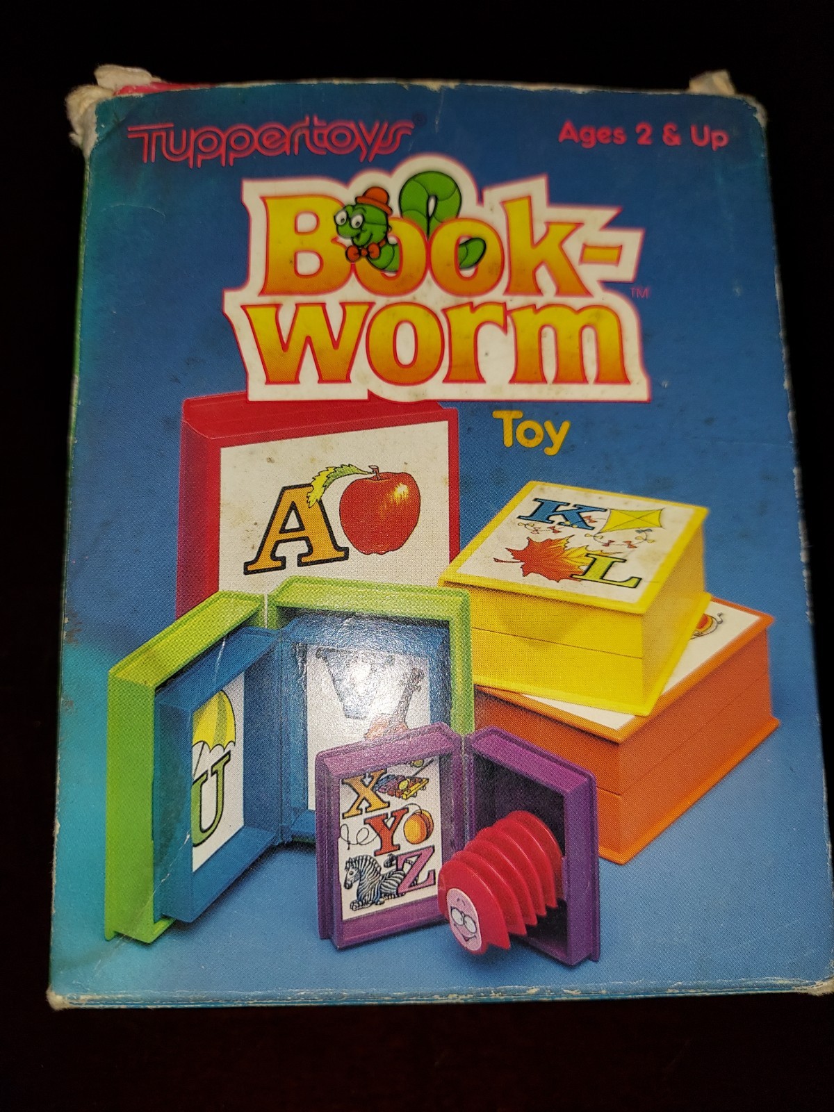 Vintage Tupperware Book Worm Nesting Alphabet TupperToys 1987 Complete w/ Box