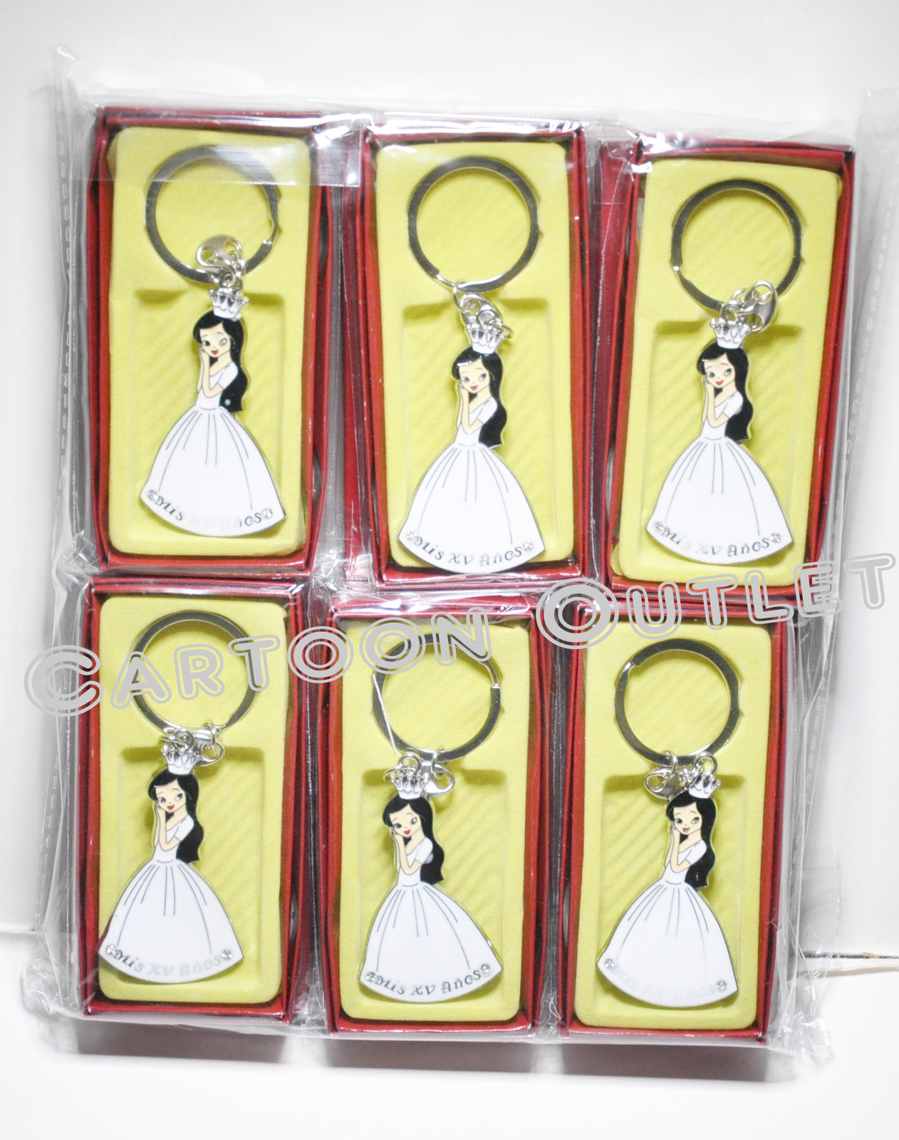 12 QUINCEANERA KEY CHAIN LLAVEROS XV ANOS GEMS RECUERDOS 15 ANOS white Favors