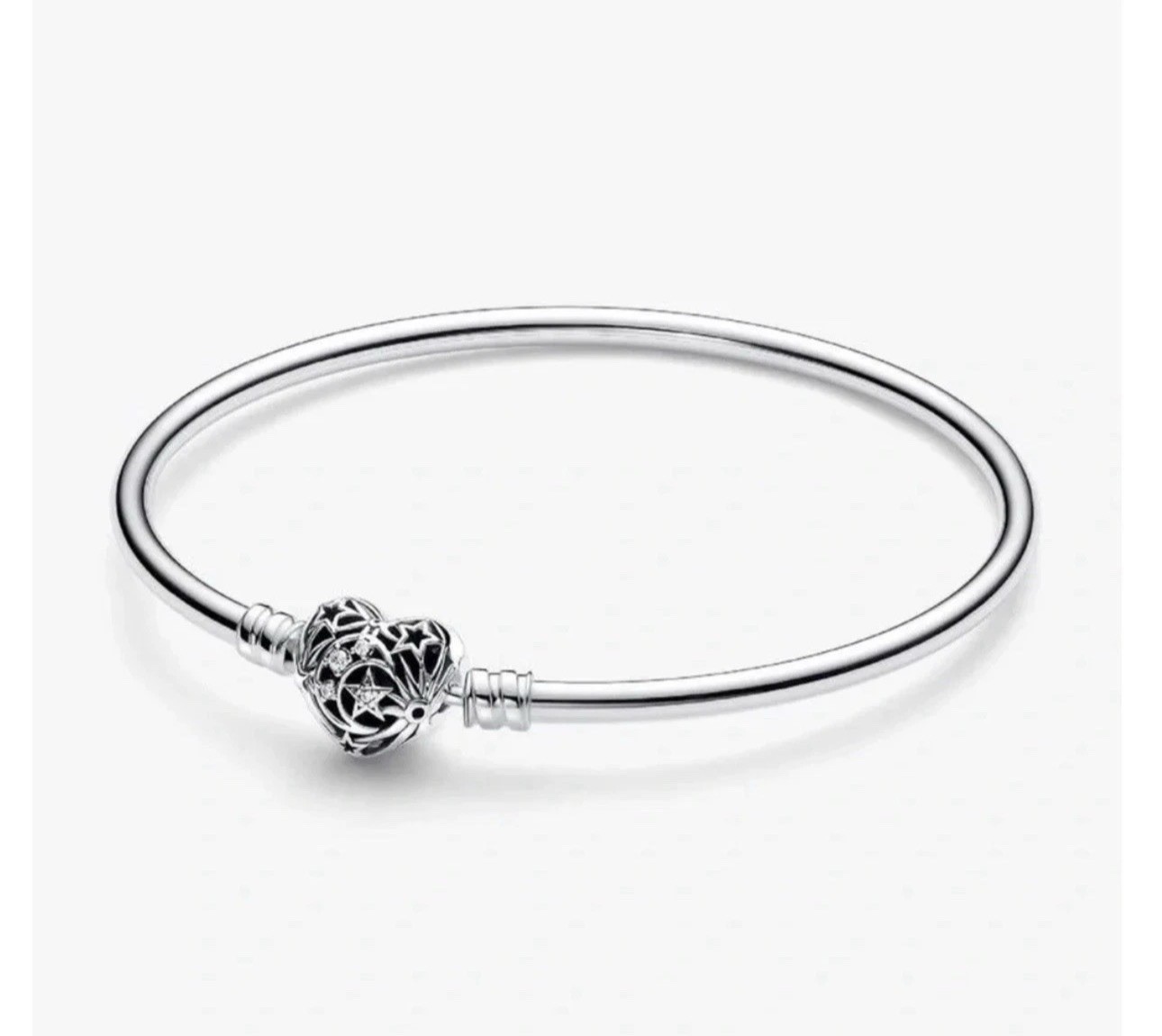 Pandora Celestial Heart Clasp Bangle 593400C001 Size 20 New