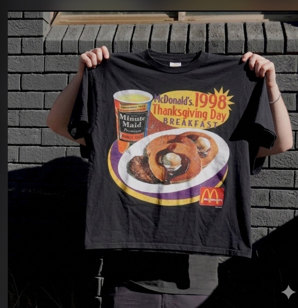 1998 Breakfast Promo VNTG LOOK ON A SHAKA HEAVYWEIGHT GARMET SHIRT \