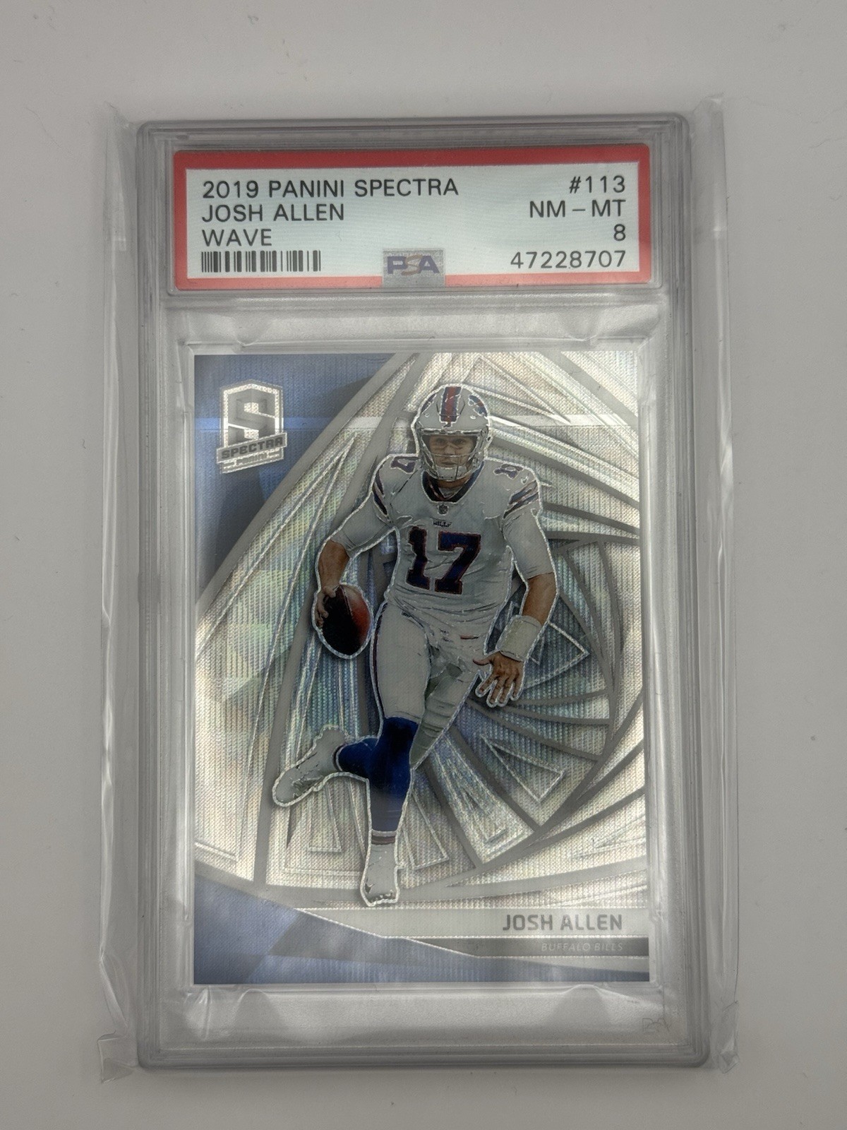 Josh Allen #7 2019 Panini Spectra Wave Prizm Buffalo Bills PSA 8 Serial /10