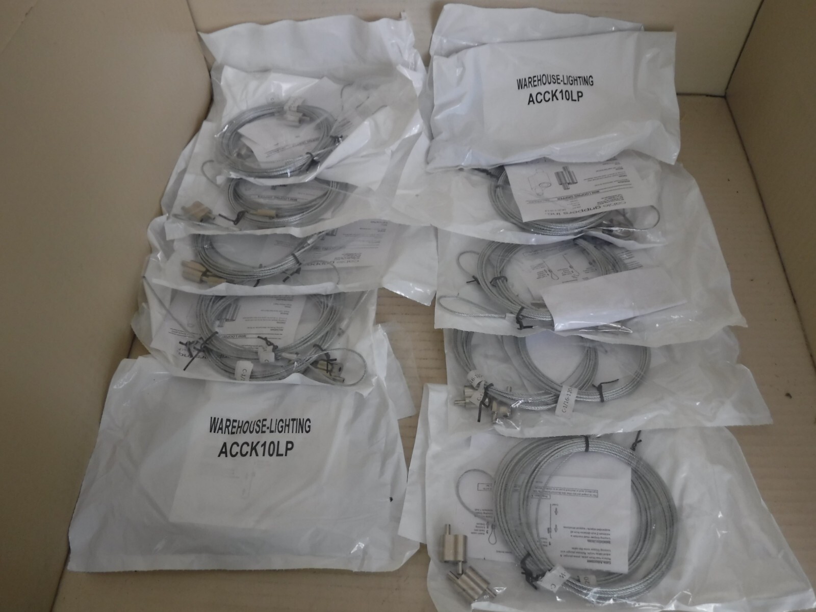 (10 Pks ) Air Craft Cable Kit 2 Looped 1/16 Cables 10 foot long and 2 LP Gripper