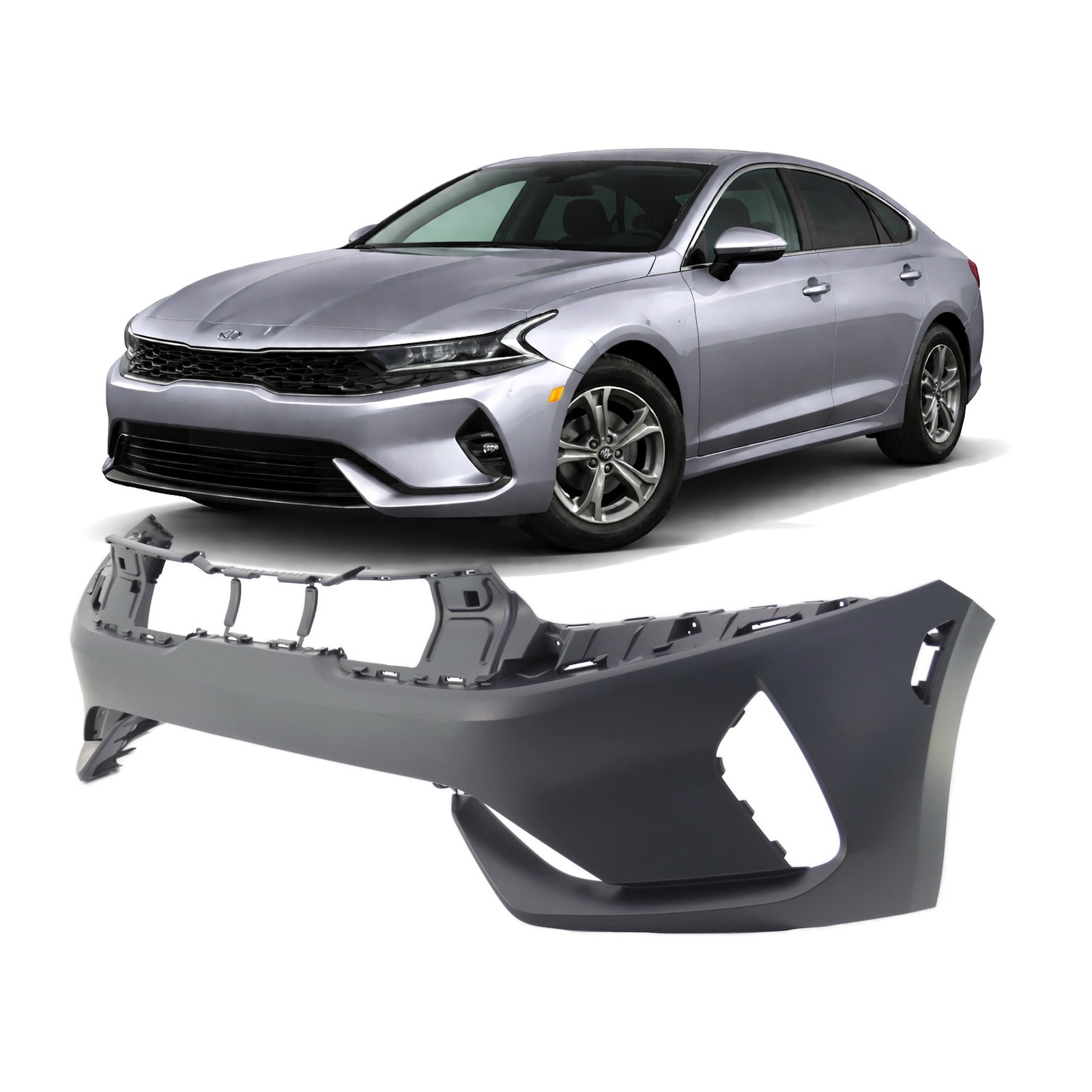 2021-2023 Kia K5 86510L3000 Primed Front Bumper Cover Ready to Paint KI1000211