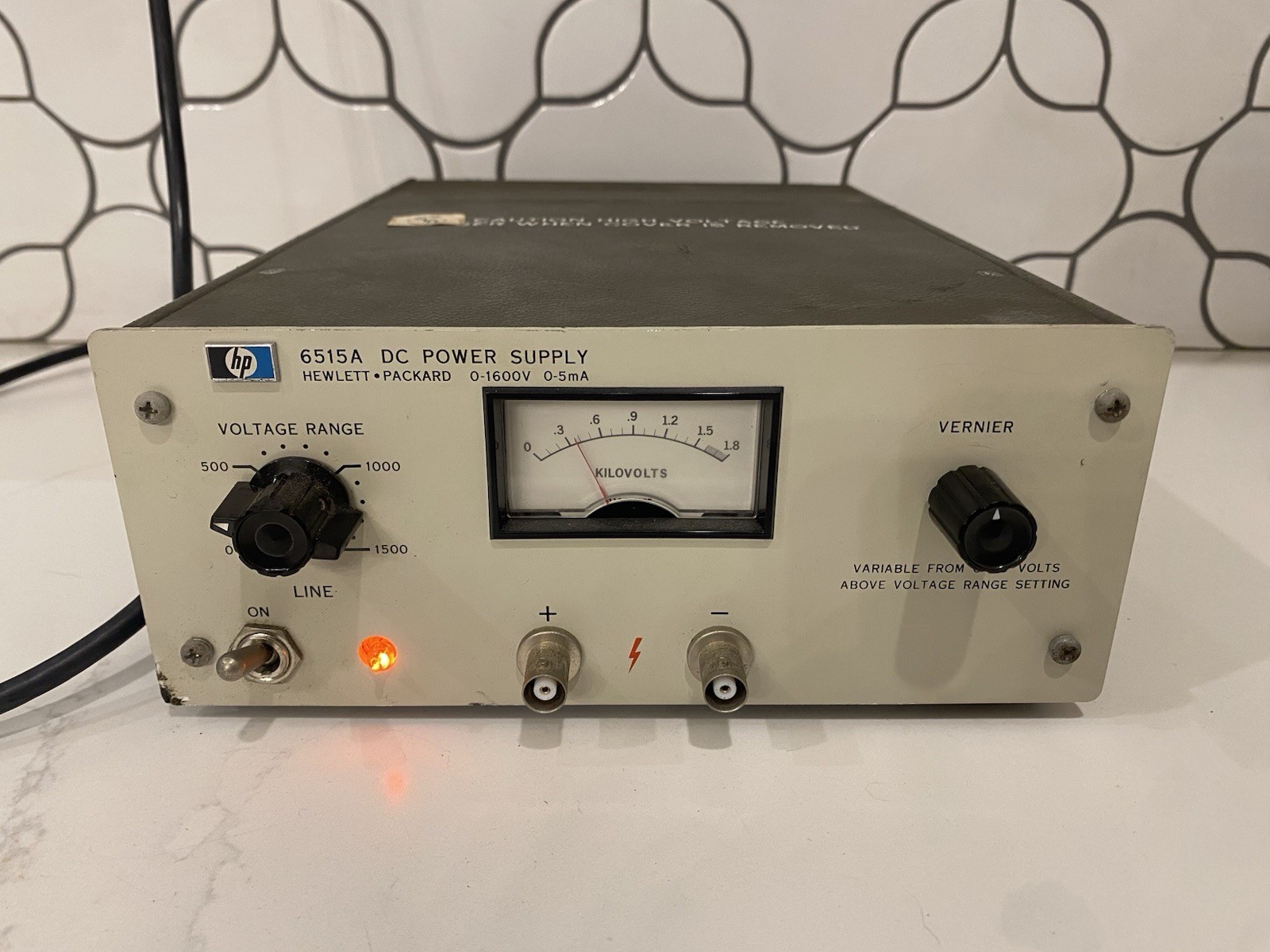 Hewlett Packard HP 6515A High Voltage DC Power Supply Hewlett Packard HP 6515A High Voltage DC Power Supply