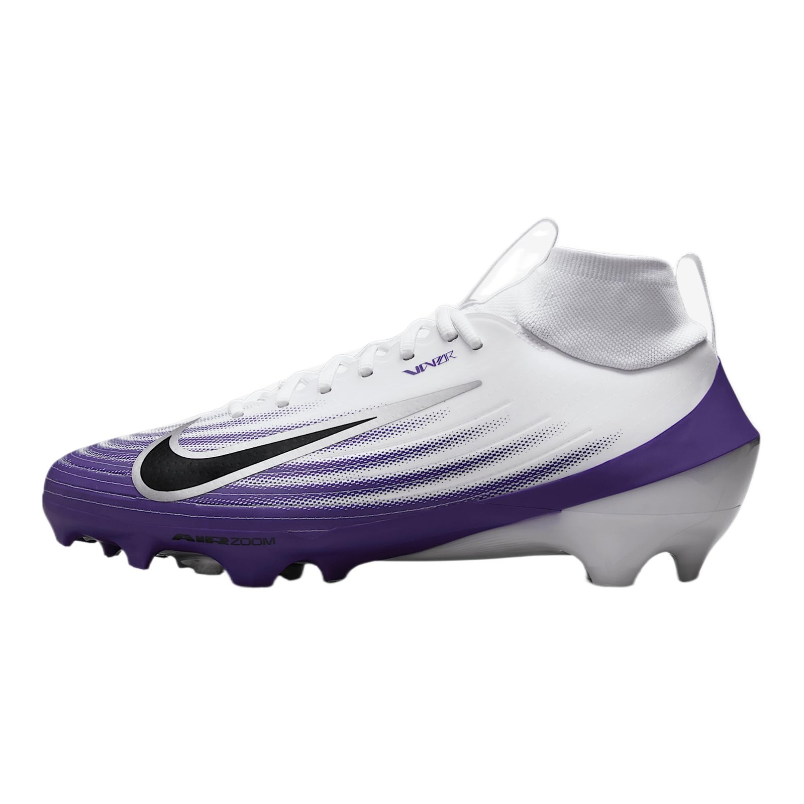 Nike Vapor Pro 1 Football Cleats White/Court Purple/Metallic Silver 8.5 Mens Nike Vapor Pro 1 Football Cleats White/Court Purple/Metallic Silver 8.5 Mens